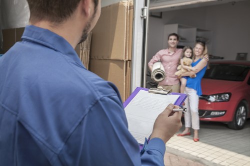 Local removal van serving a Southgate flat move