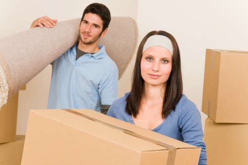 Boxes and furniture being loaded for a local move in Southgate
