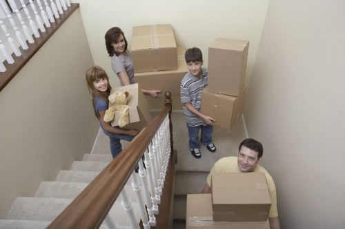 Boxes and furniture being loaded for a Southgate apartment removal